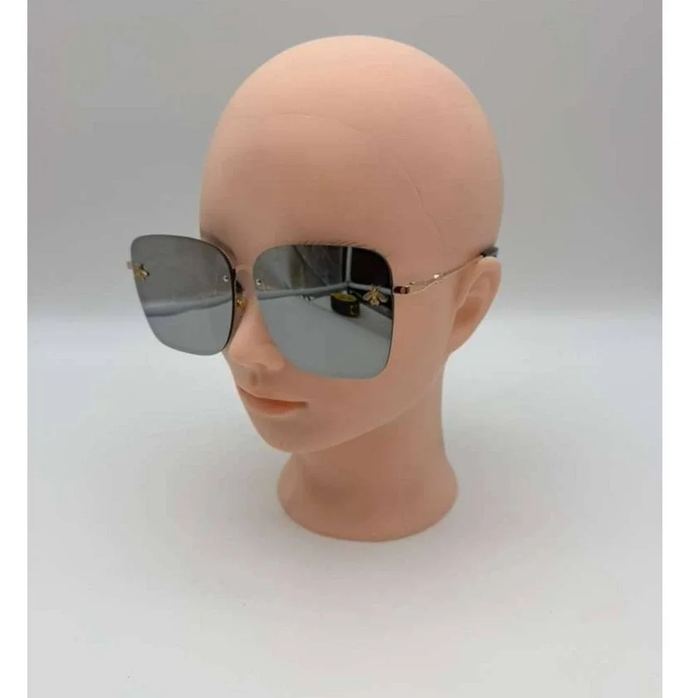 Oversized‎ Bee Detail Mirrored Sunglasses – Silver/Black - NWT